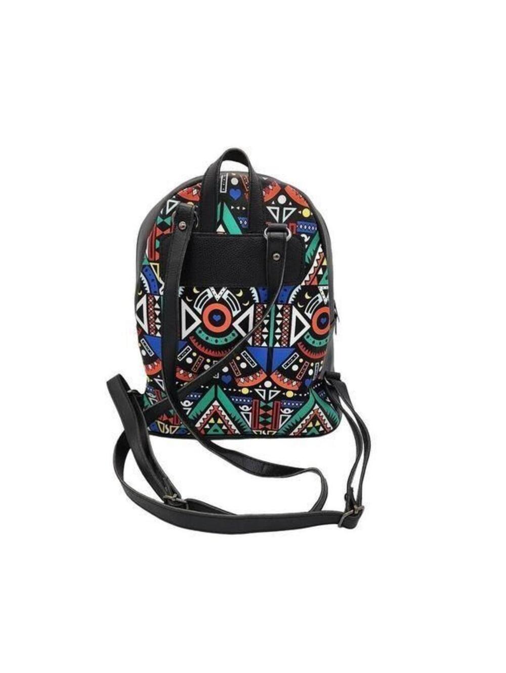 Geometrical African Print Backpack - Picture 2 of 10
